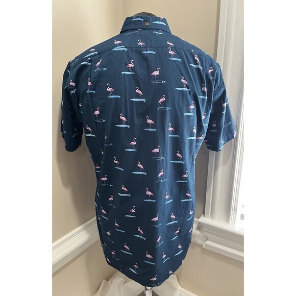 Kenny Flowers Shirt Mens Large Blue The Waka Flockers Flamingo Camp Hawaiian - Picture 5 of 14